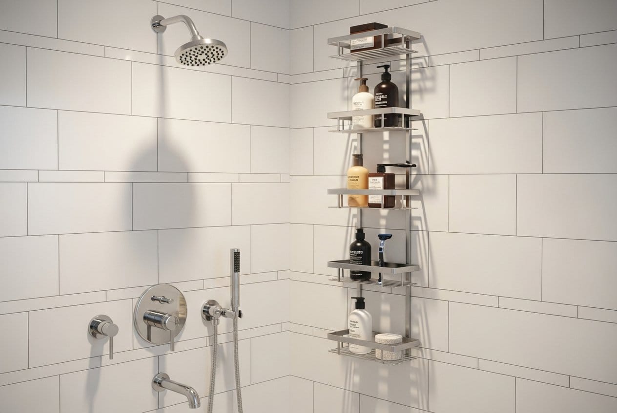 EUDELE Adhesive Shower Caddy 5-Pack — Nestly Finds