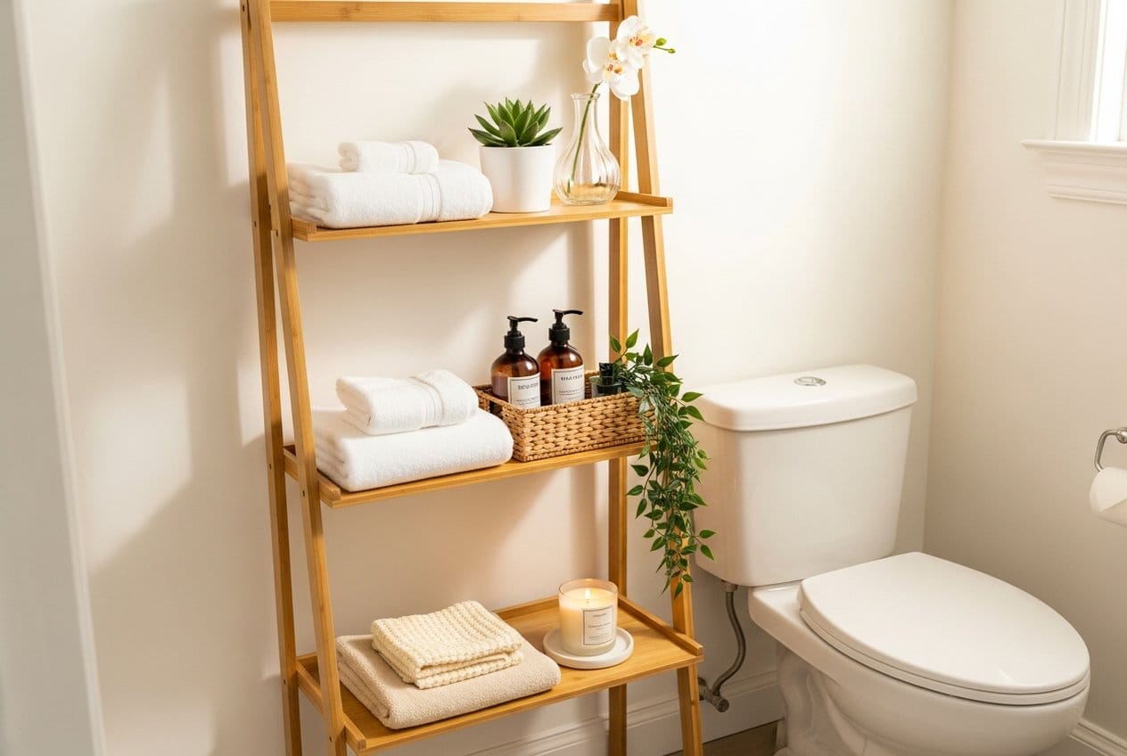 SONGMICS 3-Tier Bamboo Over-Toilet Shelf — Nestly Finds