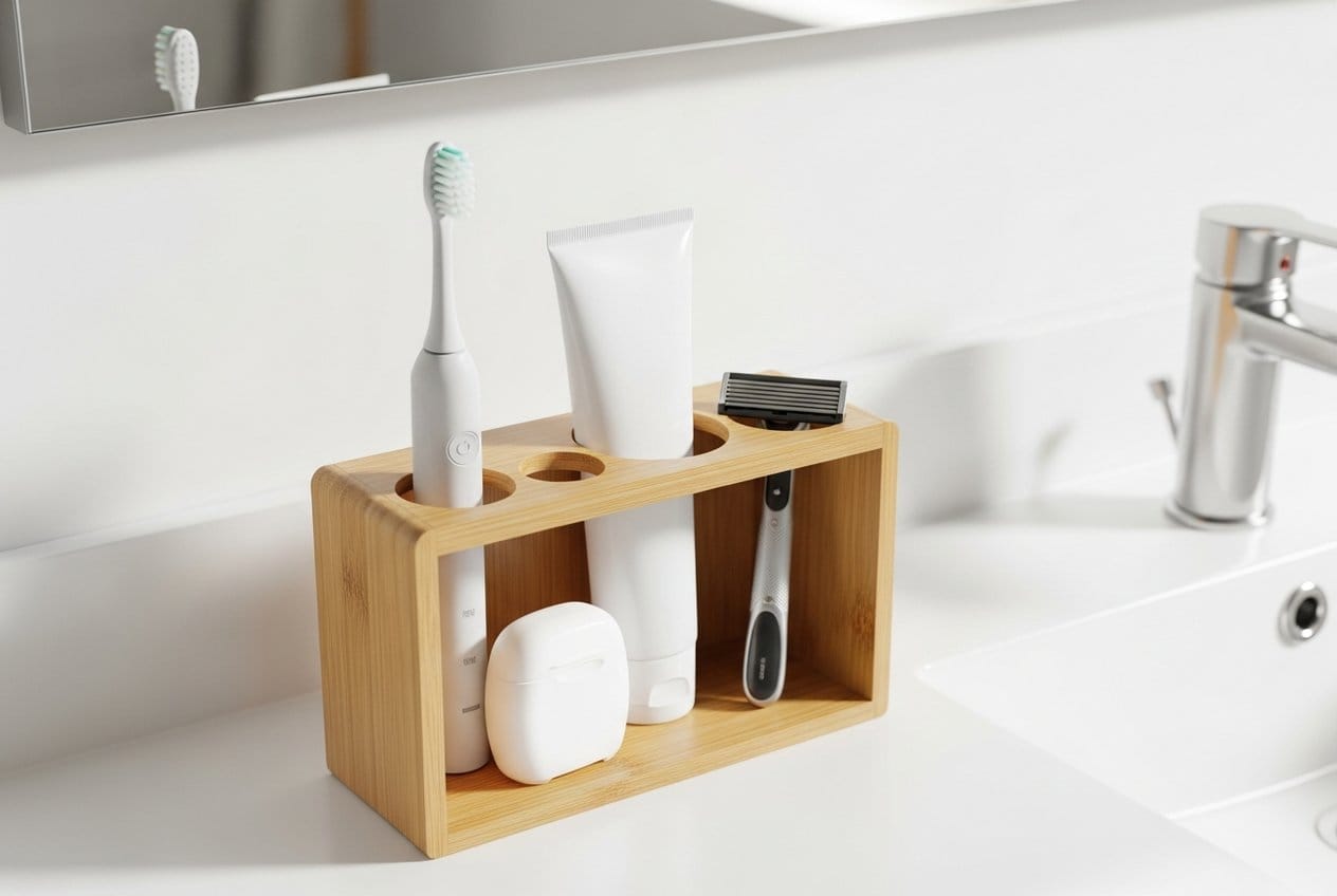 Bamboo Electric Toothbrush Holder — Nestly Finds