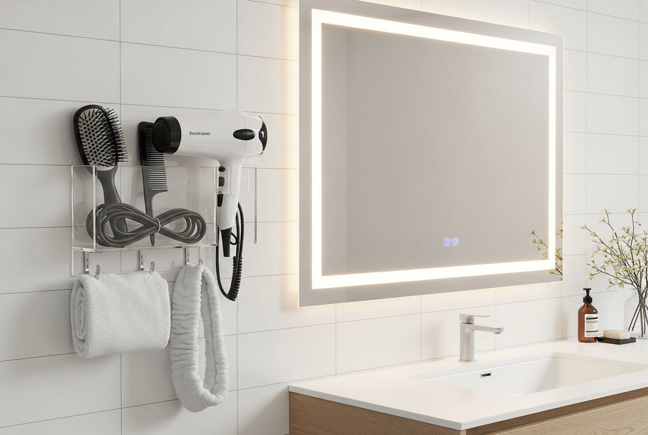 HOMEE Acrylic Hair Dryer Holder Wall Mounted — Nestly Finds