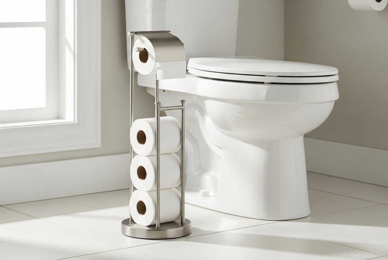 Fixwal Toilet Paper Holder Stand with Storage — Nestly Finds