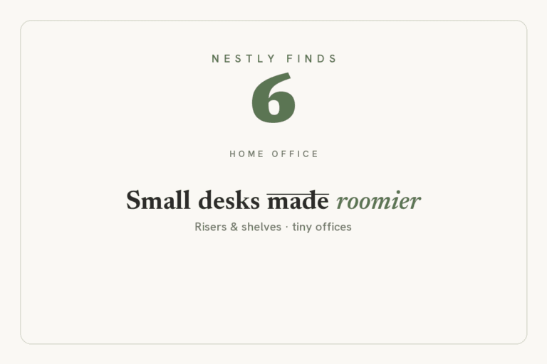 6 Space-Saving Risers & Shelves for Tiny Home Offices