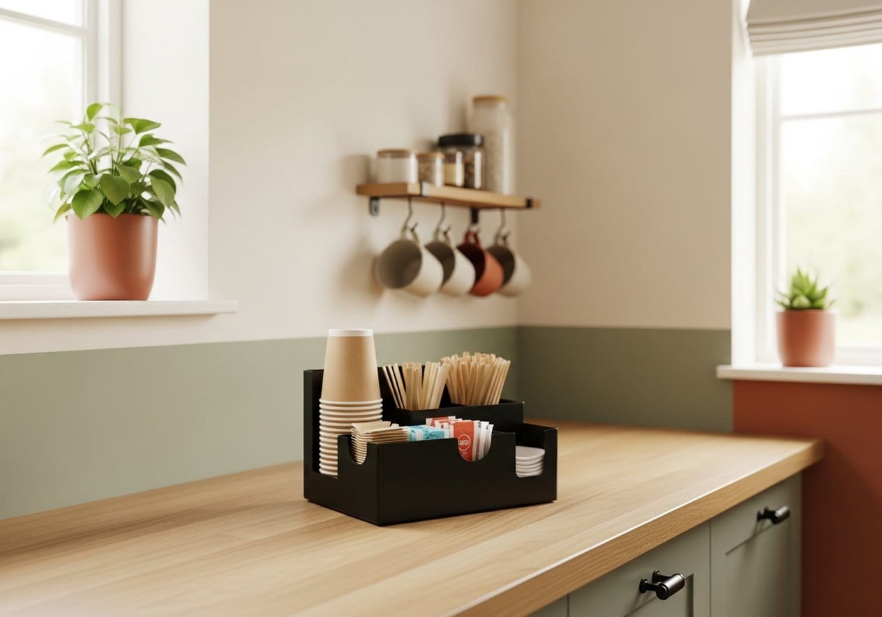 Cup & Condiment Countertop Station - Nestly Finds