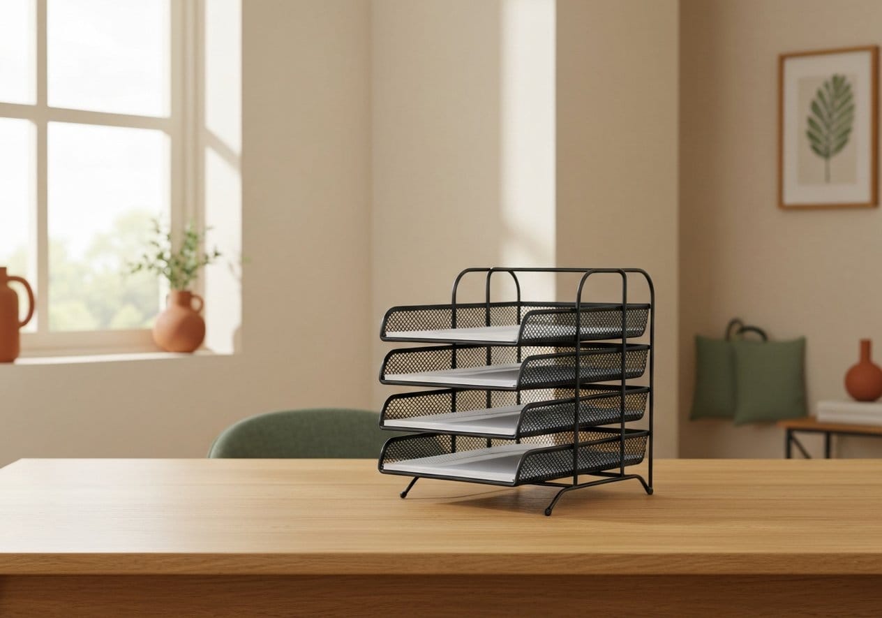 Marbrasse 5-Tier Paper Tray with File Holder - Nestly Finds