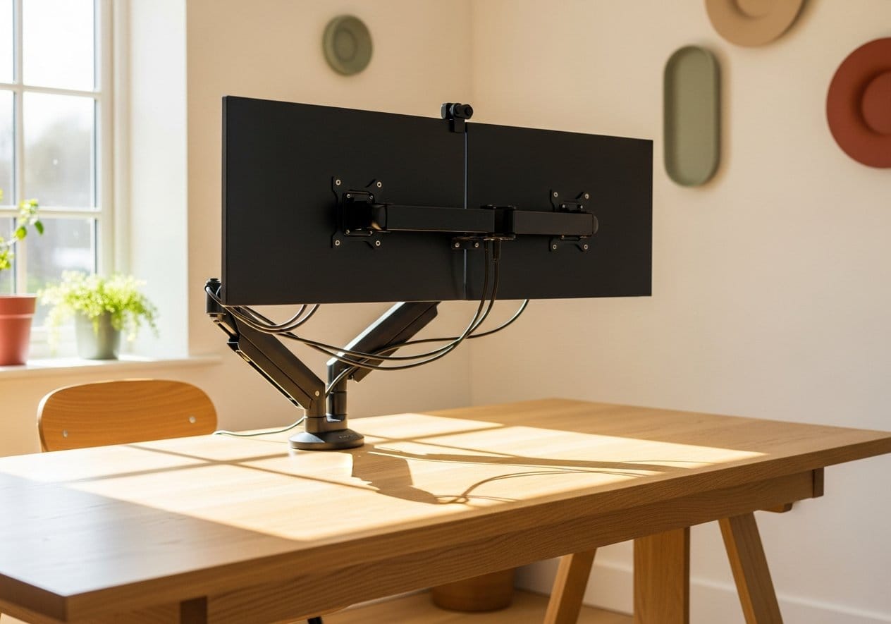 HUANUO FlowLift Dual Monitor Stand (Full-Motion) - Nestly Finds