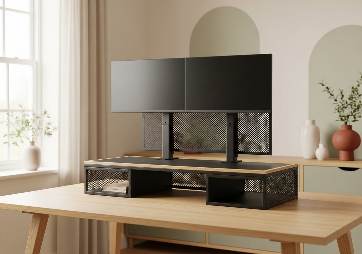 Simple Houseware Dual Monitor Stand Riser - Nestly Finds