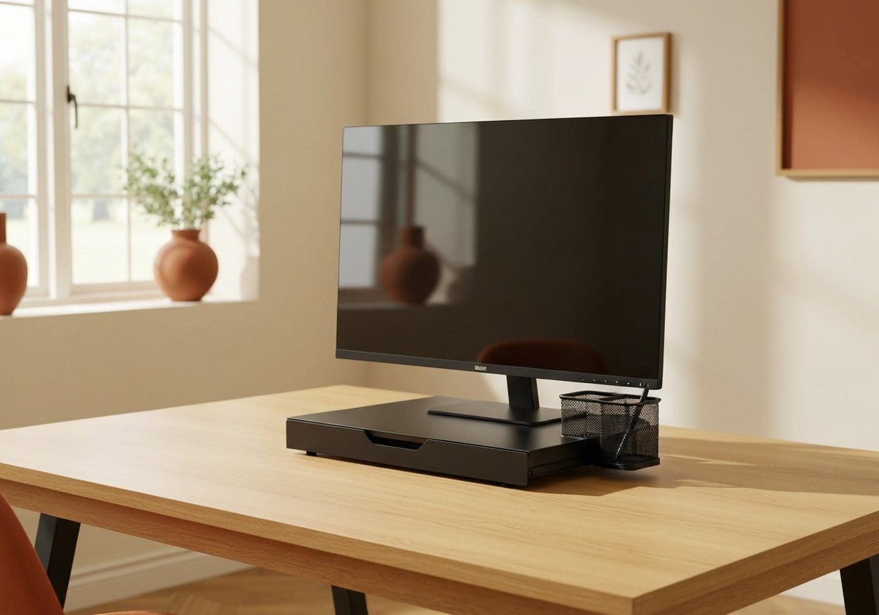 WALI Monitor Riser with Drawer & 2 Pen Holders - Nestly Finds