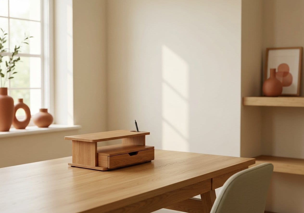 gianotter Wood Monitor Stand with Drawer - Nestly Finds